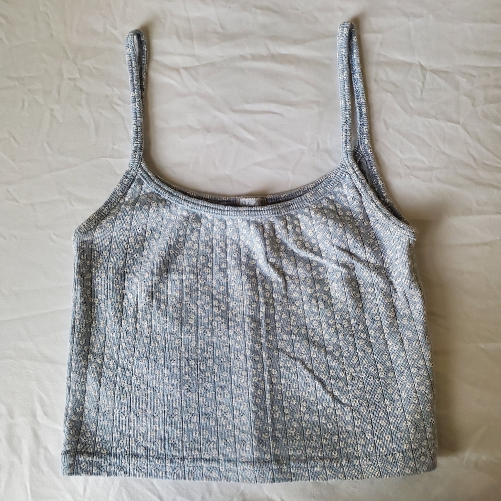 Blue Floral Tank Top